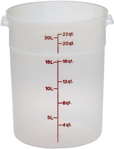 Cambro 22 Qt. Translucent Round Polypropylene Food Storage Container