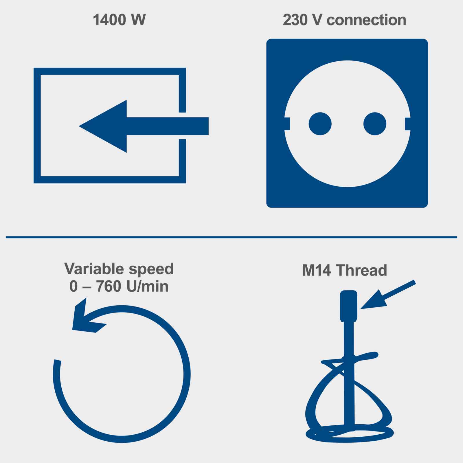 Mortar Mixing Paddle - 580mm, Paint Mixing Paddle 590mm. Thanks to its comprehensive accessories the PM1400 is able to process paint, mortar and concrete,.