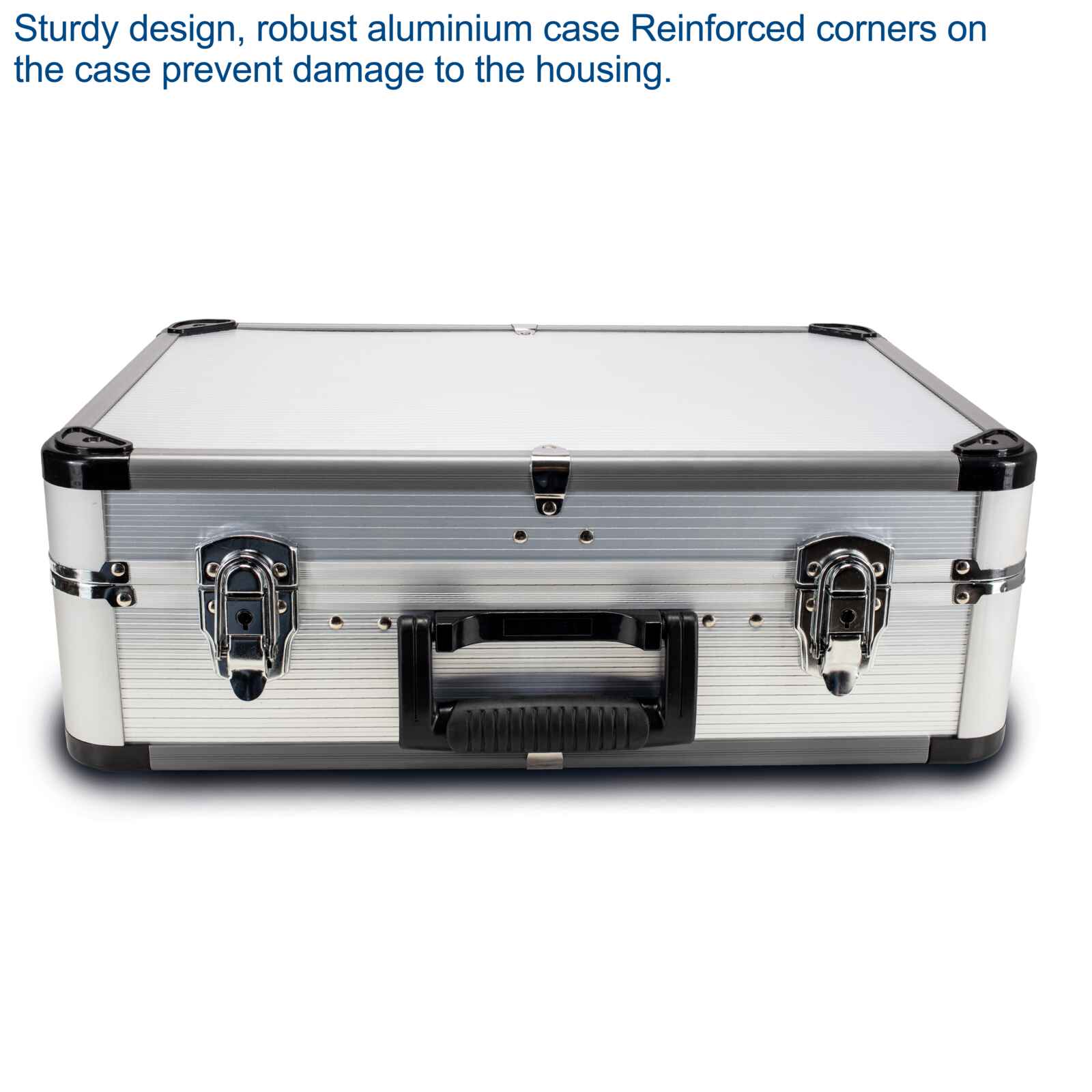 Sturdy Design, robust aluminium case/.