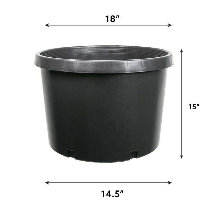 15 Gal Squat Injection Molded Pot  USA  10 pack - Grow Wiser Garden Supply