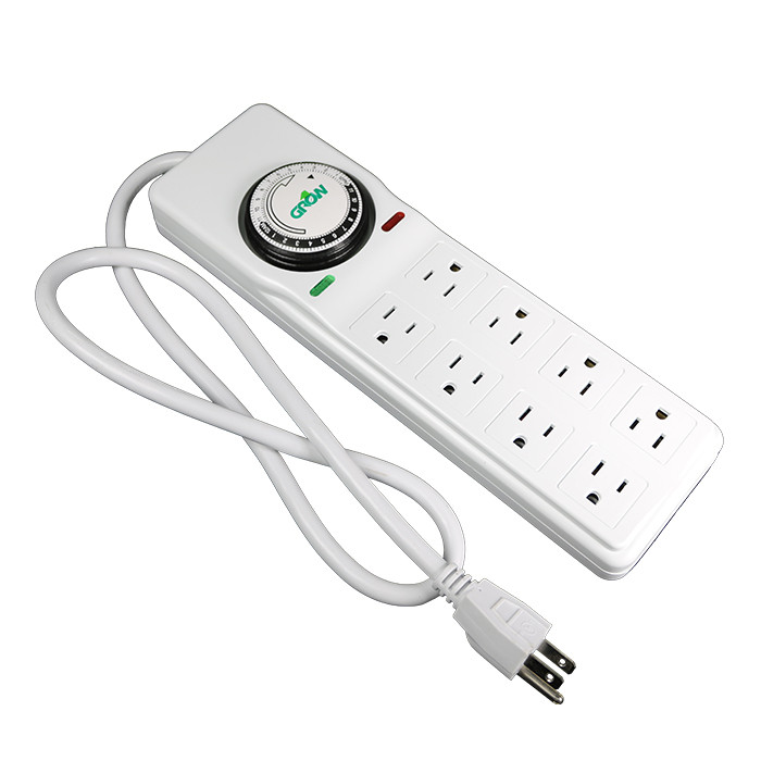Grow1 120V 8 Way Power Strip Mechanical Timer - Grow Wiser Garden Supply