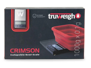 TRUWEIGH CRIMSON SCALE COLLAPSIBLE BOWL 1000G X 0.1G / BLACK / RED BOWL