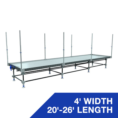 Wachsen 4' Rolling Bench 20'-26' Length With Vertical Trellis