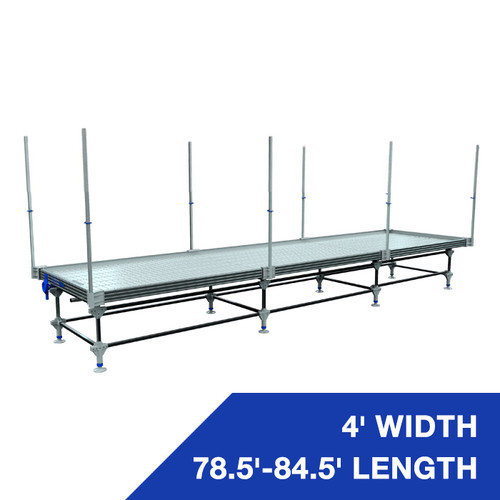 Wachsen 4' Rolling Bench 78.5'-84.5' Length with Vertical Trellis Support