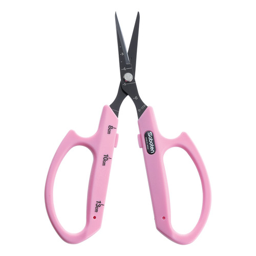Saboten Fluorine Coated Straight Blade Trimming Scissors Pink (PT-1) 6 pack