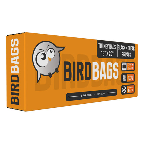 Bird Bags 3 Gallon Turkey Bags Black & Clear 18" x 20" (50 Pack)