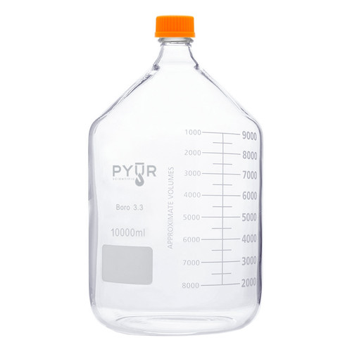 Pyur Scientific Glass Reagent Media Storage Bottle 10000ml