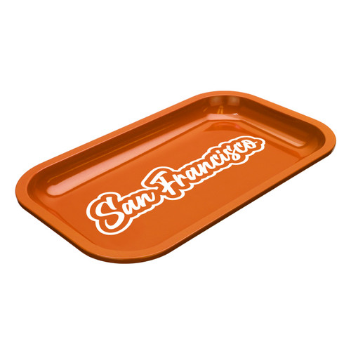Med Dope Trays x San Francisco - Orange background White logo 