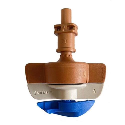 Netafim SpinNet Sprinkler Head with Check Valve, Brown Mist, Brown Body, Blue Spinner