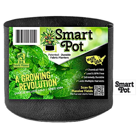 Smart Pot® Original Fabric Planter - 1gal - Black - No Handles - 7in x 6in - 0.134 cu. ft.
