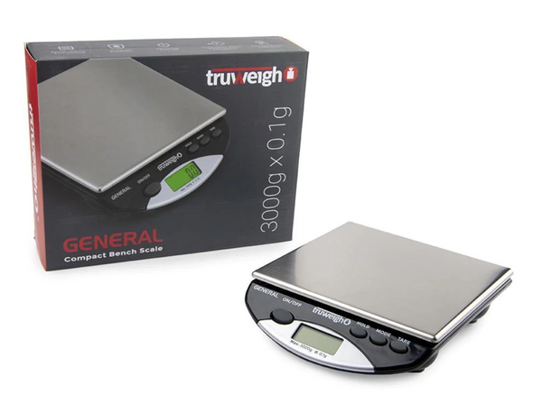 TRUWEIGH GENERAL COMPACT BENCH SCALE 3000G X 0.1G - BLACK