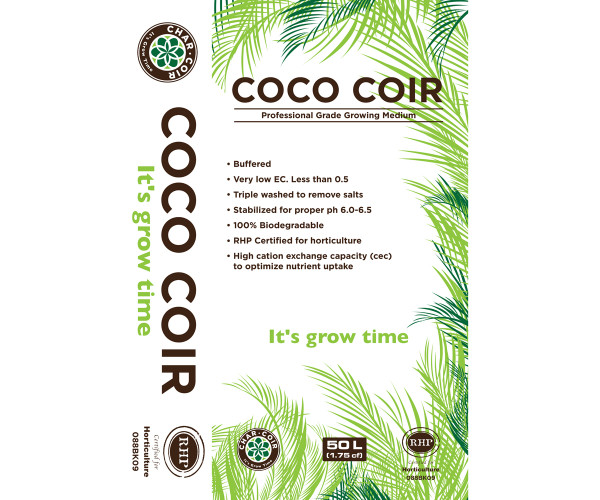 Char Coir 100% RHP Certified Coco Coir, 50 L (85/plt) PALLET