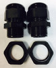 2pcs - Heyco PG-16 Liquid-Tite Cordgrip Strain Relief - Black - Part # 3219
