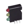 564-0100-132  LED Circuit Board Indicator LED Circuit Board Indicator 3 High Green (x 1), Red (x 1), Yellow (x 1) - 2.1V Green, 2V Red, 2.1V Yellow - Round with Domed Top 3mm, T-1 Through Hole, Right Angle