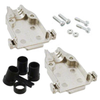 748676-2  	 Connector 15 Position Two Piece Backshell Silver 180° Shielded