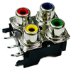 Panel PCB Mount 4 Way Red Blue Green Yellow RCA Female Jack Video Audio Coaxial Connector Socket