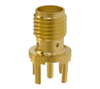 142-0701-201 SMA Connector Jack, Female Socket 50 Ohms Through Hole Solder