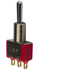 7103SCQE  Toggle Switch SP On-Off-On 420” high No bushing PC Thru-hole Silver Epoxy Bright chrome Natural aluminum