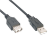 AK669/2-30-BLACK   Cable USB 2.0, A Female to A Male 9.84' (3.00m) Shielded