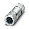 SACC-M12FSD-4QSH  Data connector 1553611, Ethernet CAT5 (100 Mbps), 4-position, shielded, Socket straight M12, coding: D, Insulation displacement connection, knurl material: Brass, nickel-plated, external cable diameter 4 mm ... 8 mm