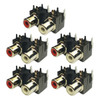 RED WHITE PCB Mount 2 Port Right - Left RCA Female Stereo Aux Audio Video Jack AV Connector 