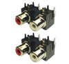 RED WHITE PCB Mount 2 Port Right - Left RCA Female Stereo Aux Audio Video Jack AV Connector 