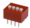 78B04S Dip Switch SPST 4 Position Through Hole Slide (Standard) Actuator 150mA 30VDC