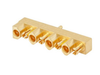 23C12D-40ML5 Conn Jack Mini COAX Female Socket (4) Plug, Male Pin (4) 50 Ohms SMD, Through Hole Solder