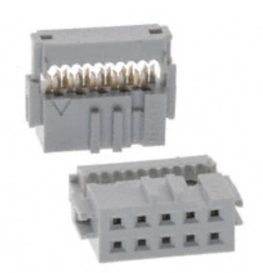 71600-110LF Connector 10 Position Rectangular Receptacle IDC Gold 28-30 AWG
