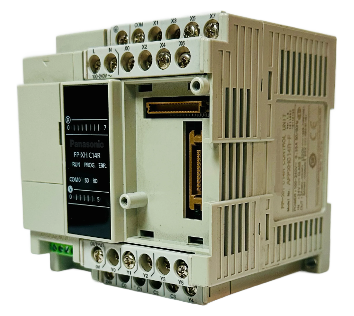 AFPXHC14R Programmable Logic Controller (PLC) DIN Rail 100 ~ 240VAC, Right cover missing, Used