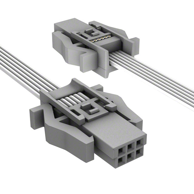 33152430200002 Cable 6 Position Assembly Rectangular Socket to Socket 0.656' (200.00mm, 7.87") : RoHS