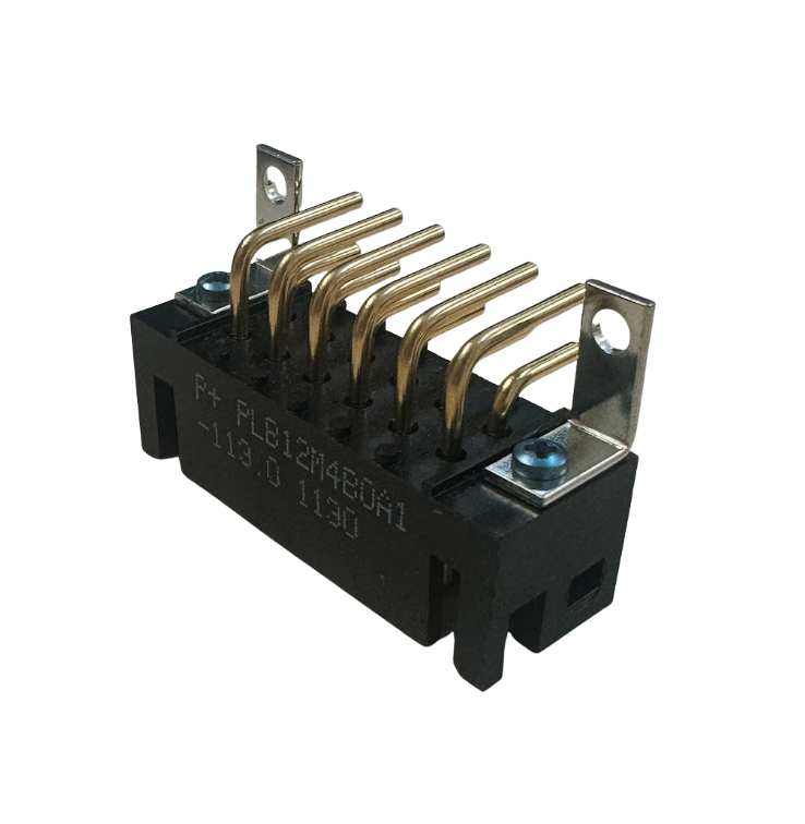 PLB12M4B0A1 Connector 12 Header, Male Pins Through Hole, Right Angle Blue Power