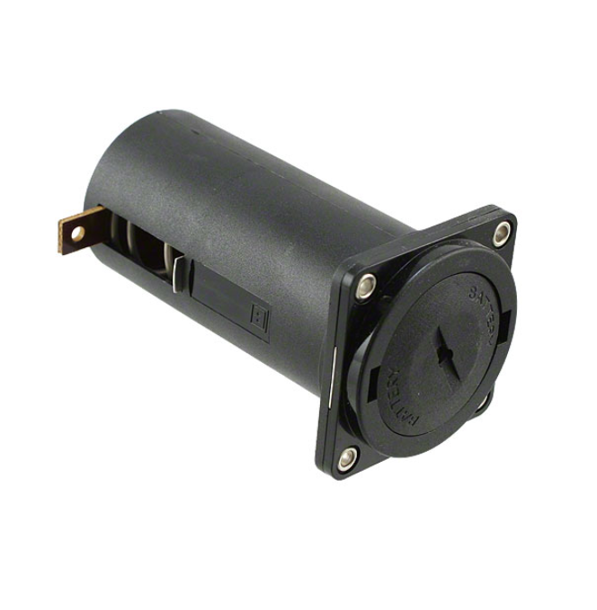 BX0016 Battery Holder (Covered) D 1 Cell Solder Lug, RoHs