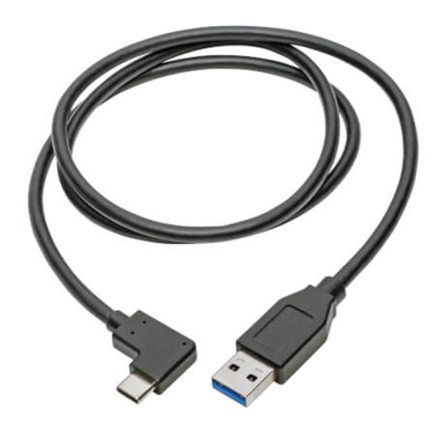 U428-003-CRA Cable Plug USB 10Gbps (USB 3.1, USB 3.x Gen 2, Superspeed+) A Male to C Male, Right Angle 3.00' (914.4mm) Unshielded