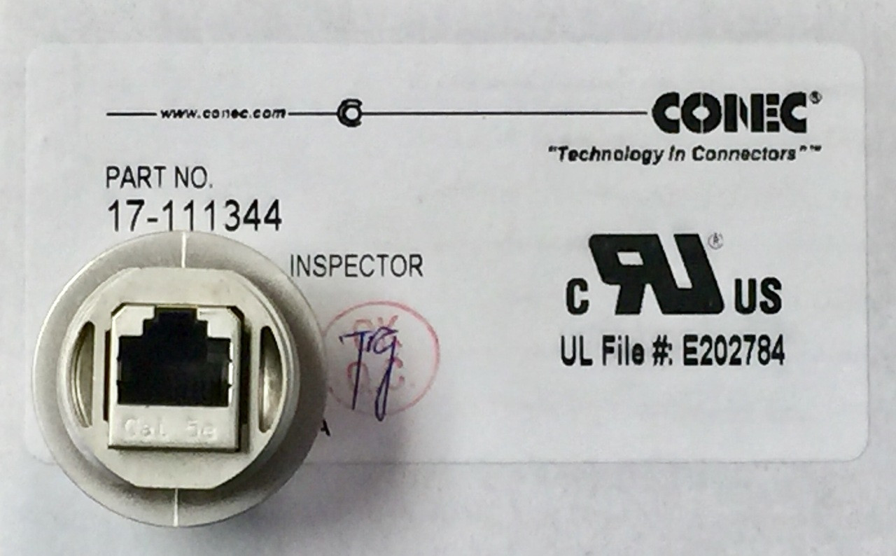 1pc 17-111344 Connector RJ-45 Receptacle Panel Mount Cat 5e