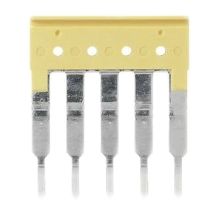 Pack of 6  1492-CJK5-2   Block Terminal, Jumper, Screwless, 2P, Yellow