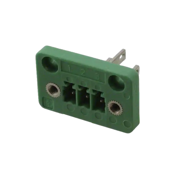 1829358   3 Position Terminal Block Header, Male Pins Green