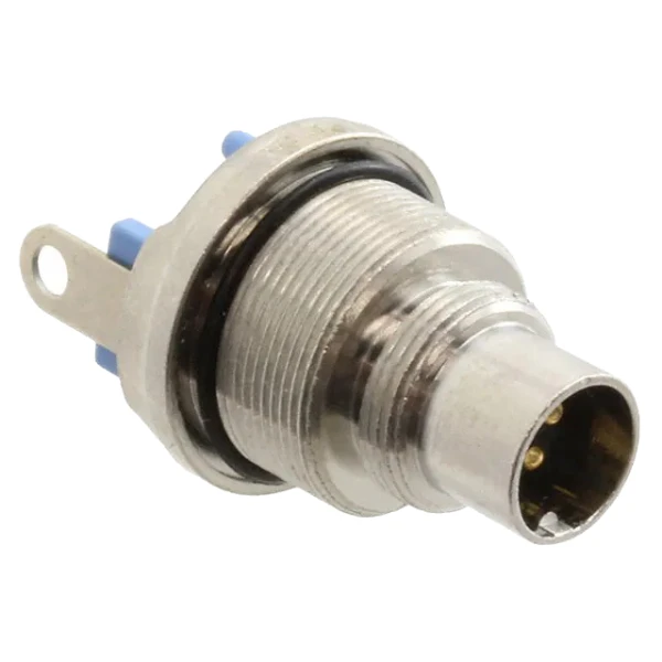 8-1437719-7  Circular Connector Plug  5 Position, Male Pins Solder Cup