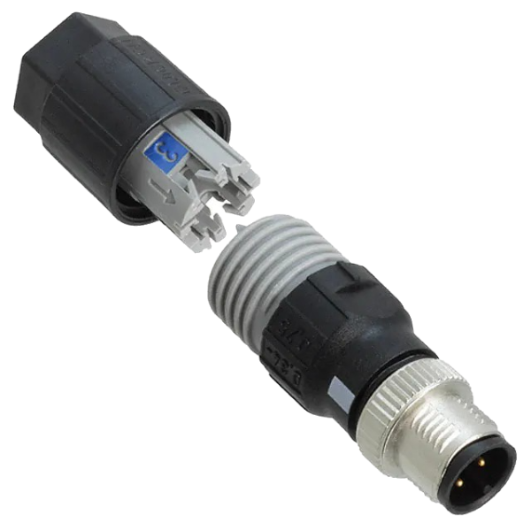 1521591 Circular 4 Position  Connector Plug, Male Pins IDC
