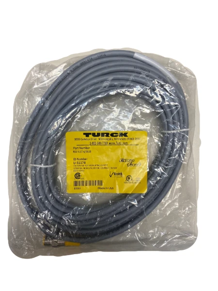 RSV 4.5T-10/S653  Cordset, RSV 4.5T-10/S653, U-00486 RFI/EMI M12 Male Connector 6M Cable 