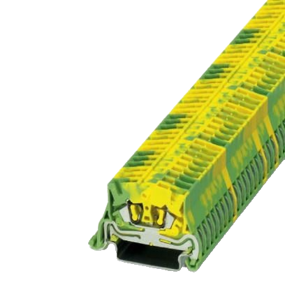 Pack of 10  MSB 2 5-NS 35-PE   Mini feed-through terminal block - connection method: Spring-cage connection - number of connections: 2 - cross section: 0.08 mm² - 4 mm² - AWG: 28 - 12 - width: 5.2 mm - height: 22 mm - color: green-yellow - mounting type: NS 35/7,5 - NS 35/15