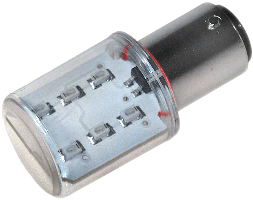 STL627-01-02   LED Bulbs, Machine Status Indicators, 12 LED 15mm DC Bayonet Base, 120Vac, Ultra Red, 360° Illumination