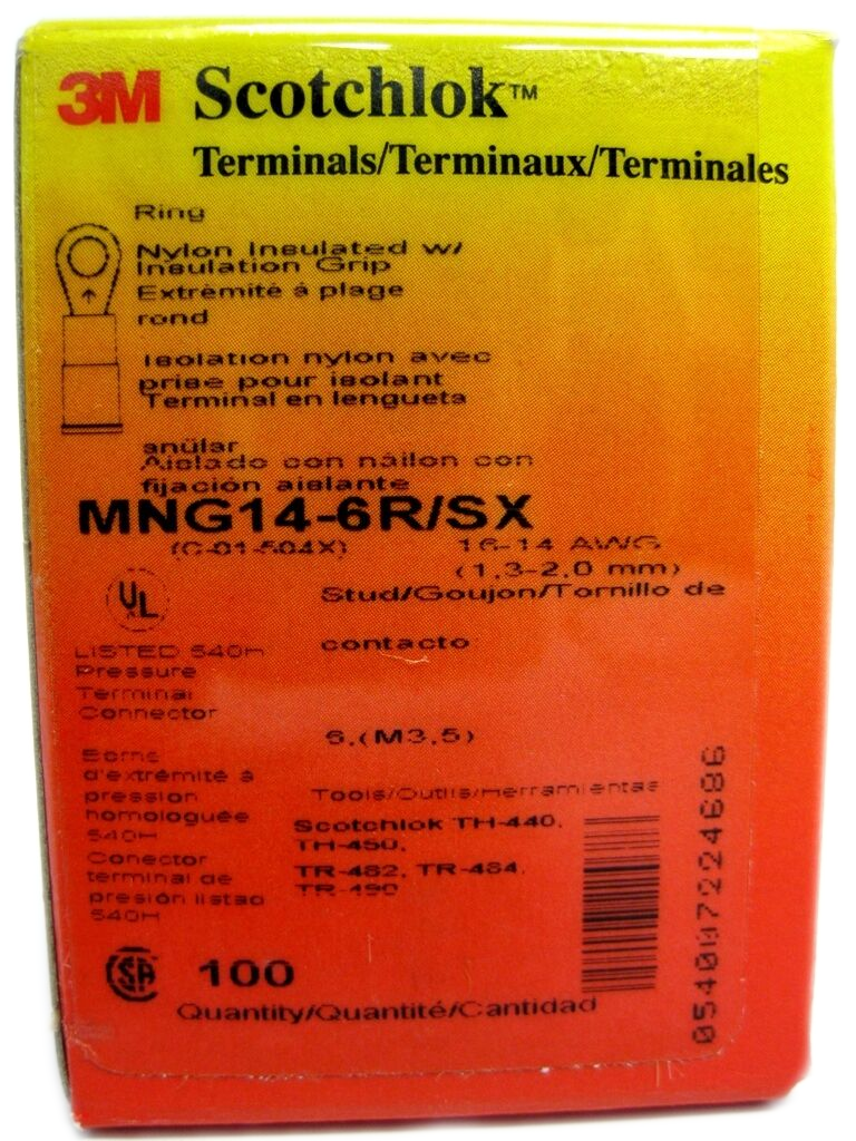 Pack of 100   MNG14-6R/SX  Blue Terminals 16-24 AWG Ring  9B09A