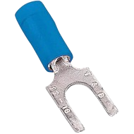 Pack of 11pcs   RB14-6FS   Terminal bolt, nylon insulated fork, tin plated, AWG blue copper