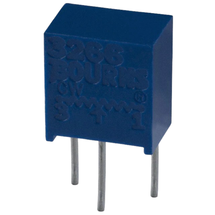 3266X-1-104LF  Trimmer Potentiometer 100 kOhms 0.25W, 1/4W PC Pins Through Hole  Cermet 12.0 Turn Side Adjustment