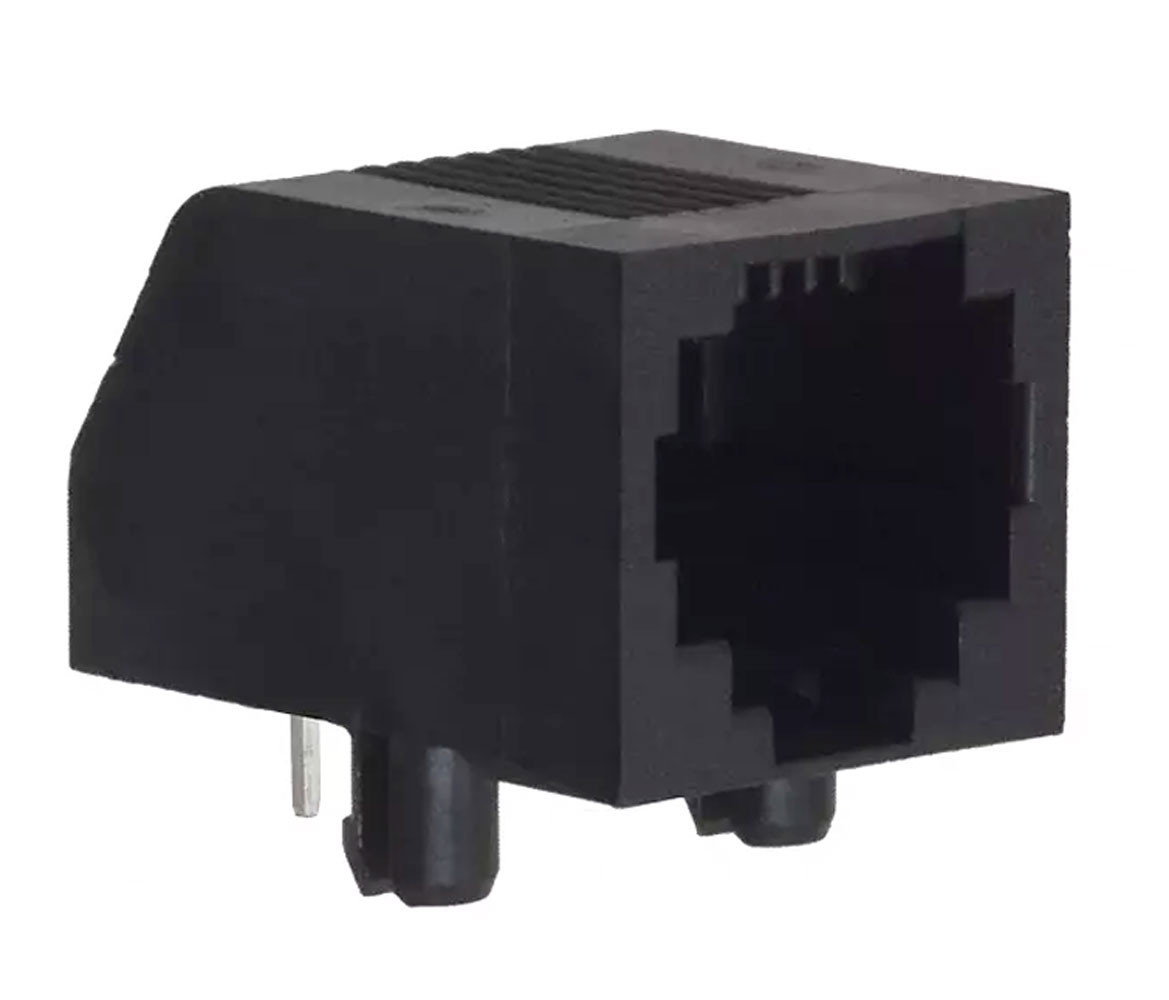 555165-5  Connector RJ-11 F (2 pin) 6 POS 2.54mm Solder RA Thru-Hole 6 Terminal 1 Port Tray Cat 3