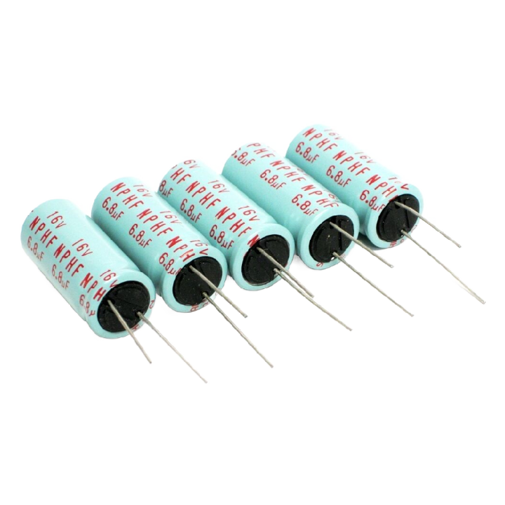 Pack of 5  NPHF 16V 6.8uF 85C Electrolytic Capacitor