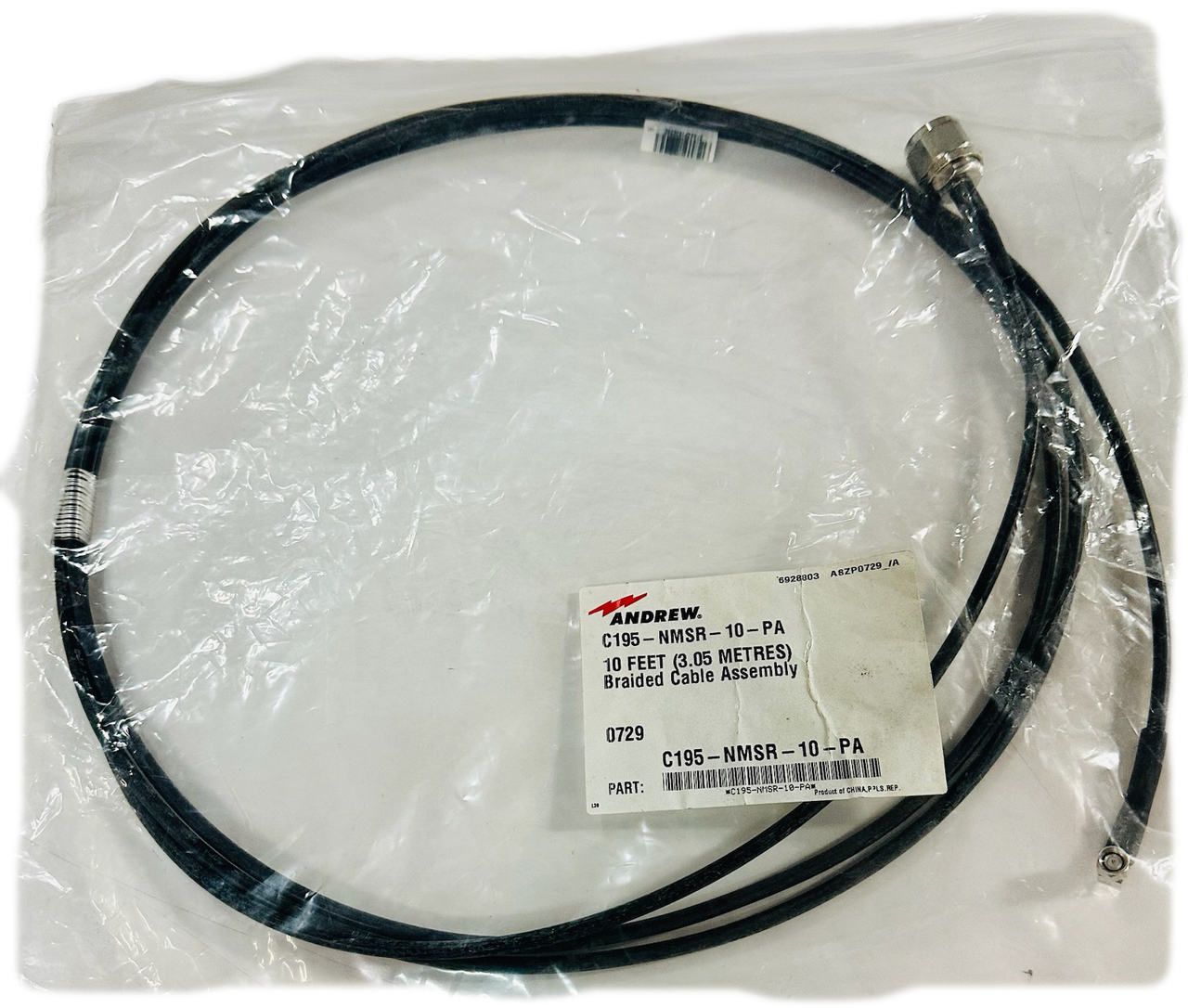 C195-NMSR-10-PA   Cable Assembly Braided 10 Feet (3.05 Meters)