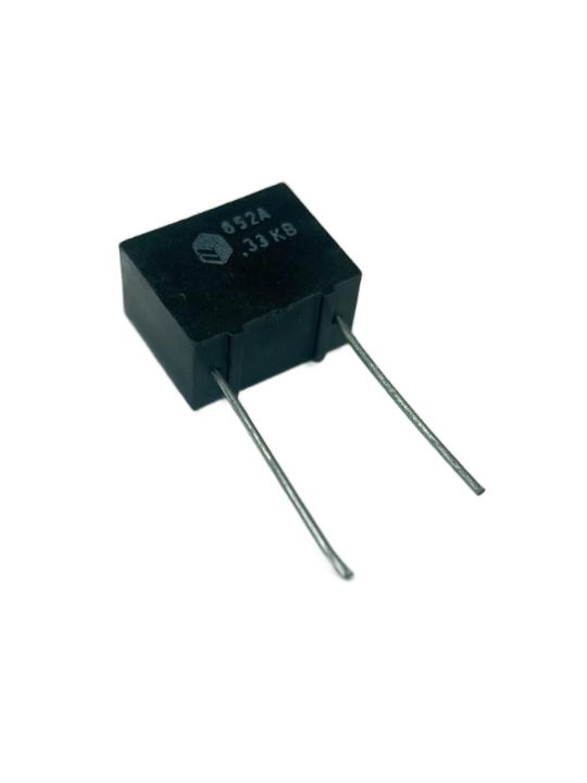 Pack of 10 652A1B334K Capacitor Metallized Polycarbonate, Flame Retardant Epoxy case, Rectangular Radial Leads, .33MFD 100V 10% 22AWG , Bulk, RoHS