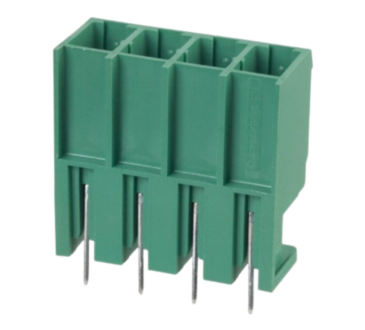Pack of 2  1804700  Connector 4 Position Terminal Block Header, Male Pins, Shrouded (4 Side) 0.300" (7.62mm) Vertical Through Hole